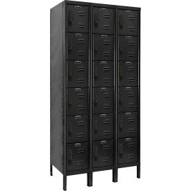 Hallowell® DigiTech 6-Tier Electronic Locker 36"W x 15"D x 78"H Black Assembled 