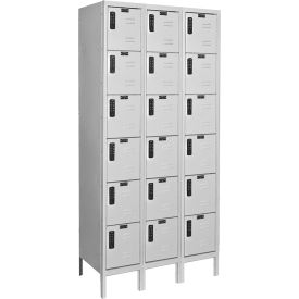Hallowell® DigiTech 6-Tier Electronic Locker 36"W x 15"D x 78"H Light Gray Unassembled 