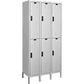 Hallowell® DigiTech 2-Tier Electronic Locker 36"W x 18"D x 78"H Light Gray Unassembled 