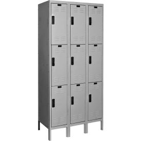 Hallowell® DigiTech 3-Tier Electronic Locker 36"W x 18"D x 78"H Light Gray Unassembled 
