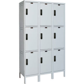 Hallowell® 3-Tier Laptop/Backpack Locker 54"W x 21"D x 78"H Light Gray Unassembled 