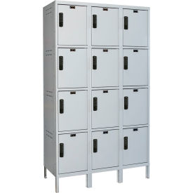 Hallowell® 4-Tier Laptop/Backpack Locker 54"W x 21"D x 78"H Light Gray Unassembled 