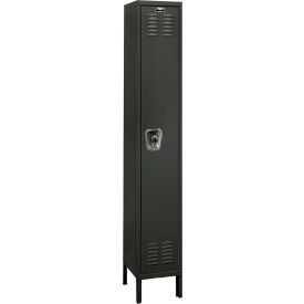 Hallowell URB1228-1A-ME Hallowell® Ready-Built 1-Tier 1 Door Locker, 12"W x 12"D x 78"H, Black, Assembled image.
