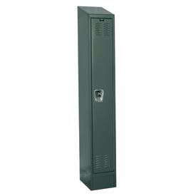 Hallowell URB1228-1ASB-HG Hallowell® Ready-Built II 1-Tier 1 Door Locker, 12"W x 12"D x 84"H, Dark Gray, Assembled image.