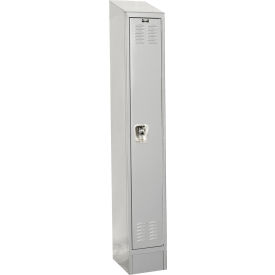 Hallowell URB1228-1ASB-PL Hallowell® Ready-Built II 1-Tier 1 Door Locker, 12"W x 12"D x 82"H, Light Gray, Assembled image.