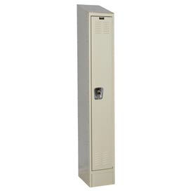 Hallowell URB1228-1ASB-PT Hallowell® Ready-Built II 1-Tier 1 Door Locker, 12"W x 12"D x 84"H, Tan, Assembled image.