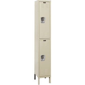 ReadyBuilt Locker, 2-Tier, 12"W x 12"D x 78"H, 729 Tan, Assembled view 2