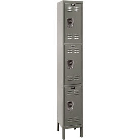 ReadyBuilt Locker, 3-Tier, 12"W x 12"D x 78"H, 725 Dark Gray, Assembled view 2