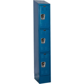 ReadyBuilt II Locker, 3-Tier, 12"W x 12"D x 82"H, 707 Marine Blue, Assembled view 2