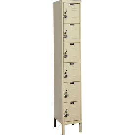 ReadyBuilt Locker, 6-Tier, 12"W x 12"D x 78"H, 729 Tan, Assembled view 2