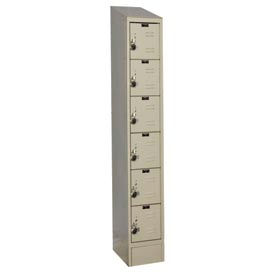 Hallowell URB1228-6ASB-PT Hallowell® Ready-Built II 6-Tier 6 Door Locker, 12"W x 12"D x 84"H, Tan, Assembled image.