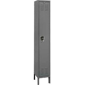 Hallowell URB1228-1A-HG Hallowell® Ready-Built 1-Tier 1 Door Locker, 12"W x 12"D x 78"H, Dark Gray, Assembled image.