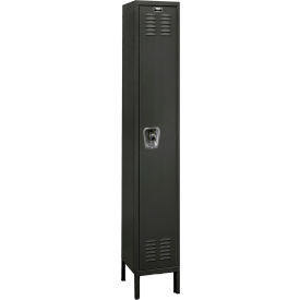 Hallowell URB1258-1A-ME Hallowell® Ready-Built 1-Tier 1 Door Locker, 12"W x 15"D x 78"H, Black, Assembled image.