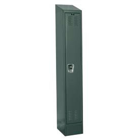 Hallowell URB1258-1ASB-HG Hallowell® Ready-Built II 1-Tier 1 Door Locker, 12"W x 15"D x 84"H, Dark Gray, Assembled image.