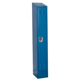 Hallowell URB1258-1ASB-MB Hallowell® Ready-Built II 1-Tier 1 Door Locker, 12"W x 15"D x 84"H, Blue, Assembled image.