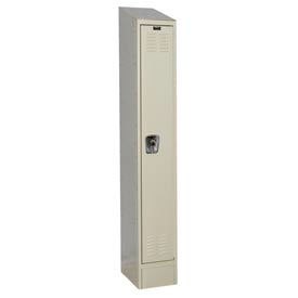 Hallowell URB1258-1ASB-PT Hallowell® Ready-Built II 1-Tier 1 Door Locker, 12"W x 15"D x 84"H, Tan, Assembled image.