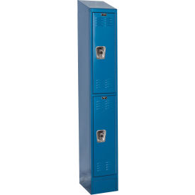 ReadyBuilt II Locker, 2-Tier, 12"W x 15"D x 83"H, 707 Marine Blue, Assembled view 2