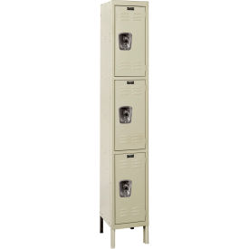ReadyBuilt Locker, 3-Tier, 12"W x 15"D x 78", 729 Tan, Assembled view 2