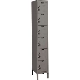 ReadyBuilt Locker, 6-Tier, 12"W x 18"D x 78"H, 725 Dark Gray, Assembled view 2
