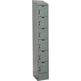 ReadyBuilt II Locker, 6-Tier, 12"W x 18"D x 84"H, 725 Dark Gray, Assembled view 2