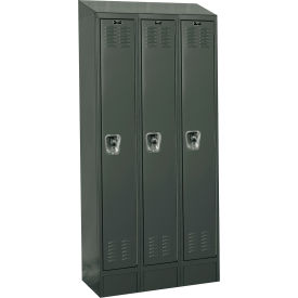 ReadyBuilt II Locker, 1-Tier, 36"W x 12"D x 82"H, 725 Dark Gray, Assembled view 2