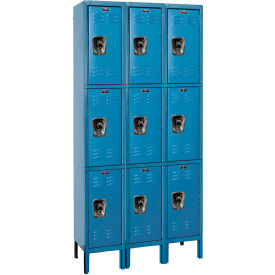 ReadyBuilt Locker, 3-Tier, 36"W x 12"D x 78"H, 707 Marine Blue, Assembled view 2