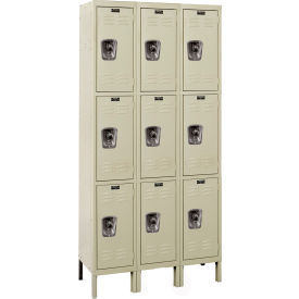 ReadyBuilt Locker, 3-Tier, 36"W x 12"D x 78"H, 729 Tan, Assembled view 2
