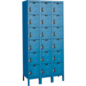 ReadyBuilt Locker, 6-Tier, 36"W x 12"D x 78"H, 707 Marine Blue, Assembled view 2