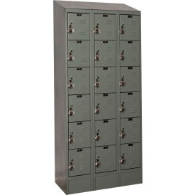 ReadyBuilt II Locker, 6-Tier, 36"W x 12"D x 82"H, 725 Dark Gray, Assembled view 2