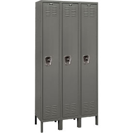 ReadyBuilt Locker, 1-Tier, 36"W x 15"D x 78"H, 725 Dark Gray, Assembled view 2