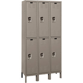 ReadyBuilt Locker, 2-Tier, 36"W x 18"D x 78"H, 725 Dark Gray, Assembled view 2
