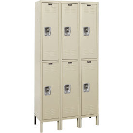 ReadyBuilt Locker, 2-Tier, 36"W x 18"D x 78"H, 729 Tan, Assembled view 2