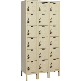 ReadyBuilt Locker, 6-Tier, 36"W x 18"D x 78", Tan, Assembled view 2