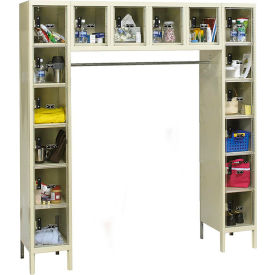 16 Person Safety-View Locker, 72"W x 18"D x 78"H, Tan, Assembled view 2