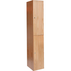 Hallowell® 2-Tier All-Wood Club Locker 12"W x 18"D x 72"H Natural Red Oak Assembled 