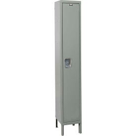 Hallowell UY1818-1HG Hallowell® 1-Tier 1 Door Maintenance-Free Quiet Locker, 18"W x 21"D x 78"H, Gray, Unassembled image.