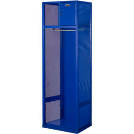 Hallowell WSBN482-1C-GS Hallowell® Welded Gear Locker w/ Top Shelf & Security Box, 24"W x 18"D x 72"H, Blue, Assembled image.