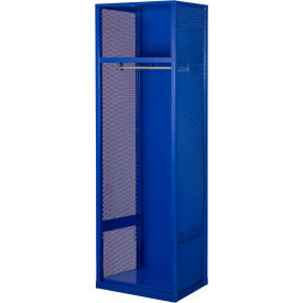 Hallowell WSNN442-1C-GS Hallowell® Welded Gear Locker w/ Top Shelf, 24"W x 24"D x 72"H, Blue, Assembled image.