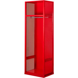 Hallowell WSNN442-1C-RR Hallowell® Welded Gear Locker w/ Top Shelf, 24"W x 24"D x 72"H, Red, Assembled image.