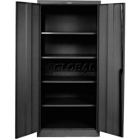 Hallowell 815S18A-ME Hallowell 8000 Series Storage Cabinet, 36"Wx18"Dx78"H, Midnight Ebony, Assembled image.