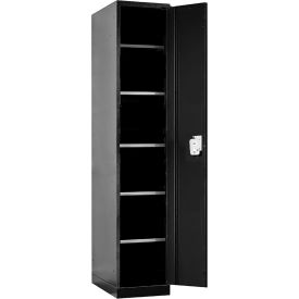 Hallowell® Fort Knox 1-Tier 1 Door Locker 18"W x 24"D x 78"H Black All-Welded