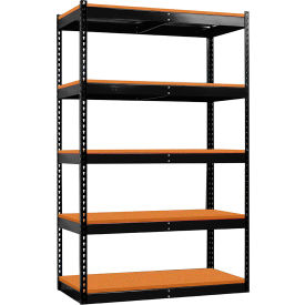 Hallowell Fort Knox Rivetwell 5 Shelf Boltless Shelving Particle Board Deck 48"W x 24"D x 78"H
