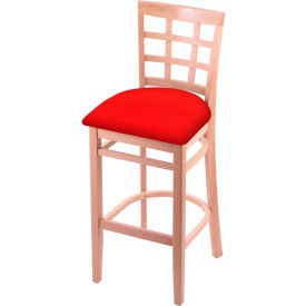 Holland Bar Stool 3130 30" Bar Stool Canter Red Seat Natural Finish 
