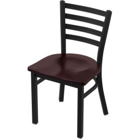 400 Jackie Dining Chair, Dark Cherry Maple Seat, Black Wrinkle Finish view 2