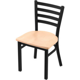 400 Jackie Dining Chair, Natural Maple Seat, Black Wrinkle Finish view 2