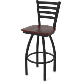 Holland Bar Stool 410 Jackie 30" Swivel Bar Stool Dark Cherry Maple Seat Black Wrinkle Finish 