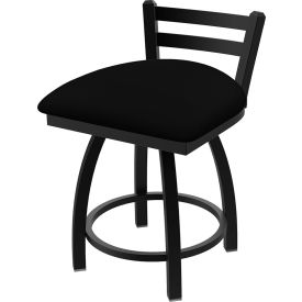 Holland Bar Stool 411 Jackie 18" Low Back Swivel Vanity Stool Black Vinyl Seat Black Finish 