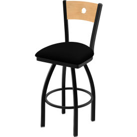 Holland Bar Stool 830 Voltaire 30" Swivel Counter Stool Natural Back Black Vinyl SeatBlack Finish 