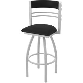 Holland Bar Stool 860 Hunter 30" Swivel Bar Stool Black Vinyl Seat Anodized Nickel Finish 