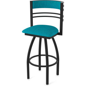 Holland Bar Stool 860 Hunter 30" Swivel Bar Stool Graph Tidal Seat Black Wrinkle Finish 